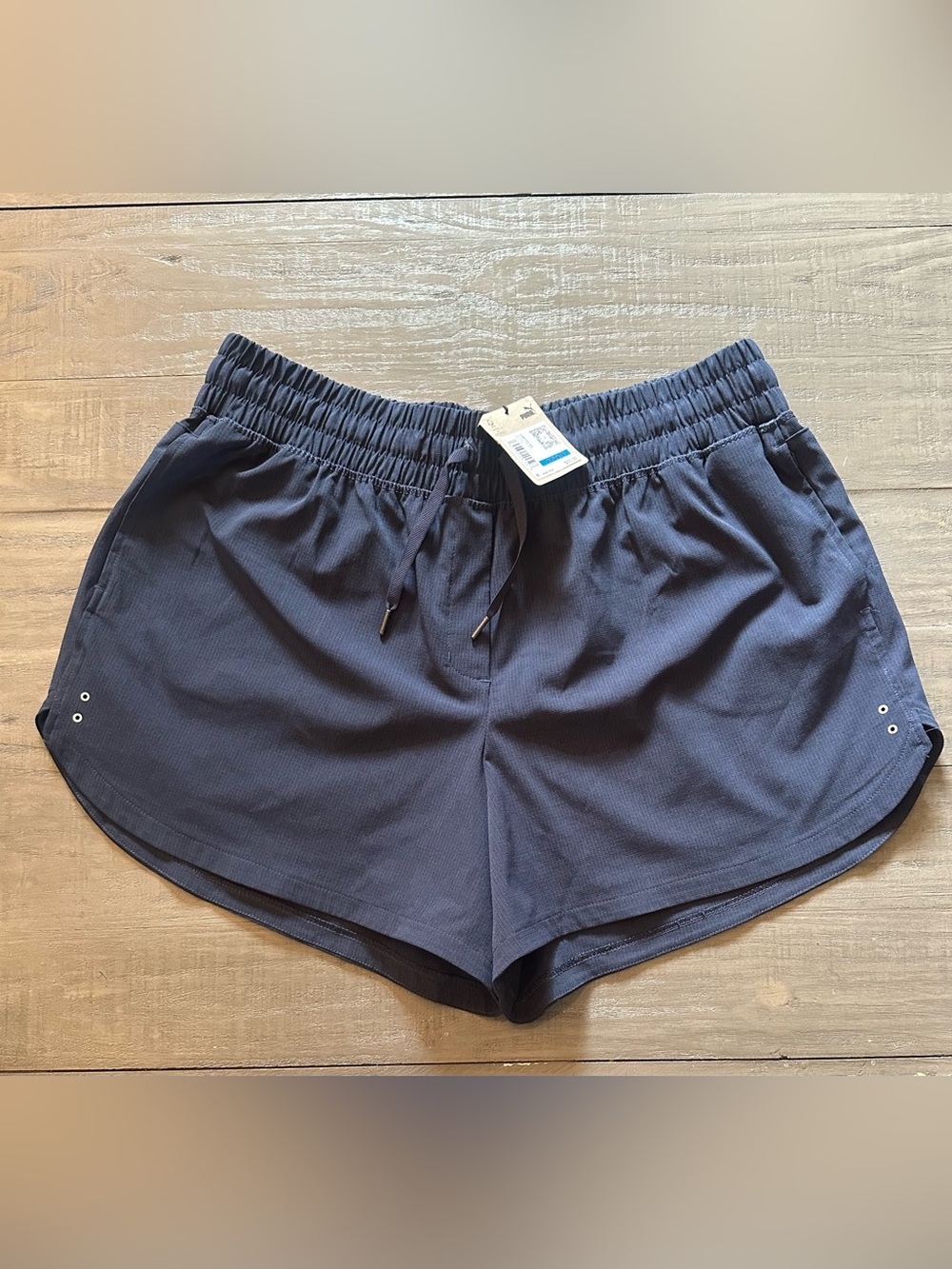 PUMA Women's Navy Athletic Shorts Drawstring Elastic Waist Pockets Knit XL